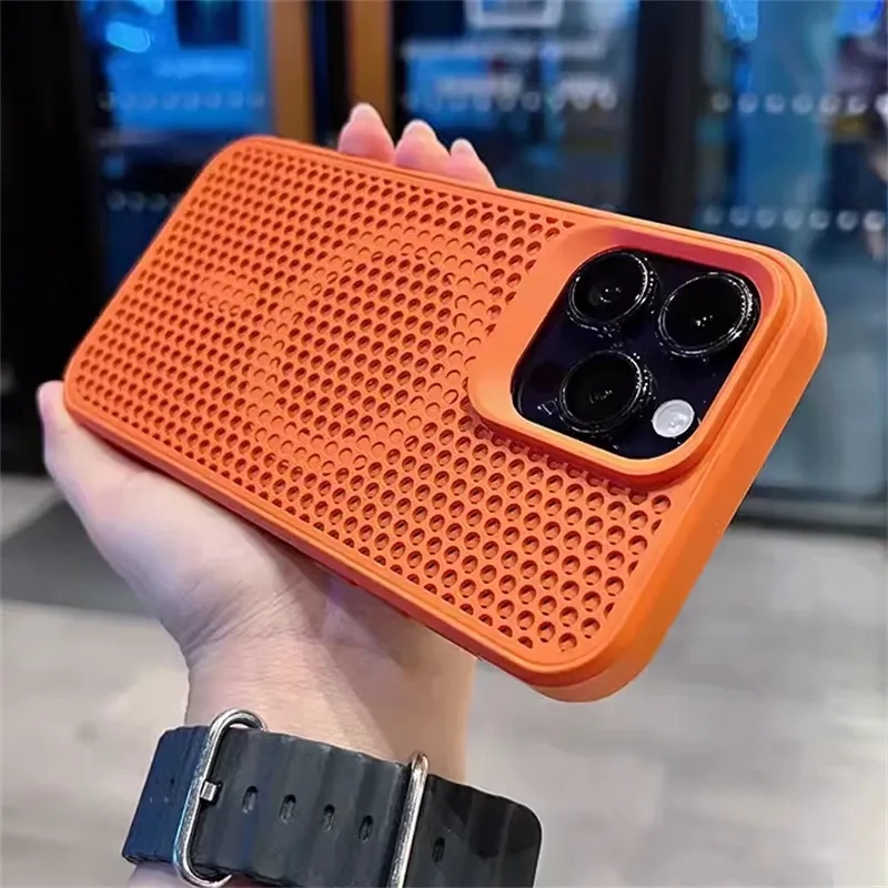 Magsafe Magnetic Wireless Charging Heat Dissipation Mesh Case For iPhone