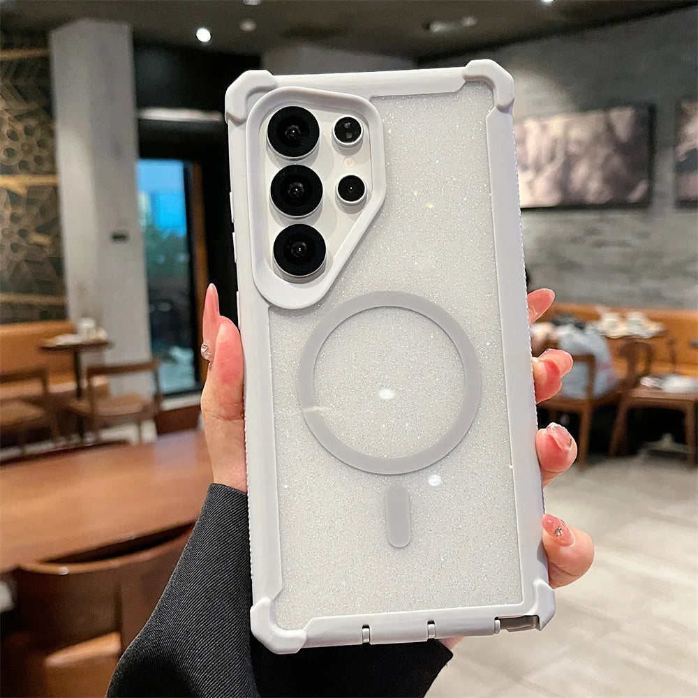 Magsafe Magnetic Glitter Clear Case for Samsung