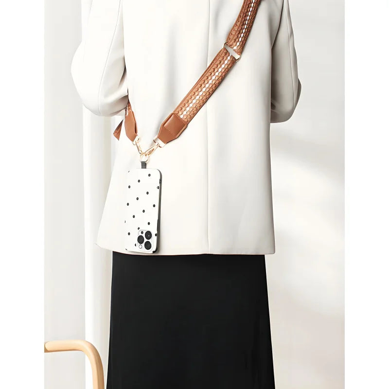 Adjustable crossbody phone lanyard with coin purse