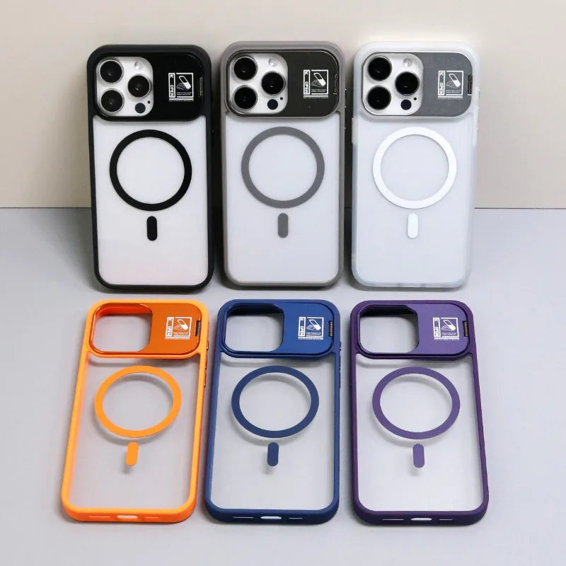 Magsafe Magnetic Stand Glass Lens Protector Case For iPhone