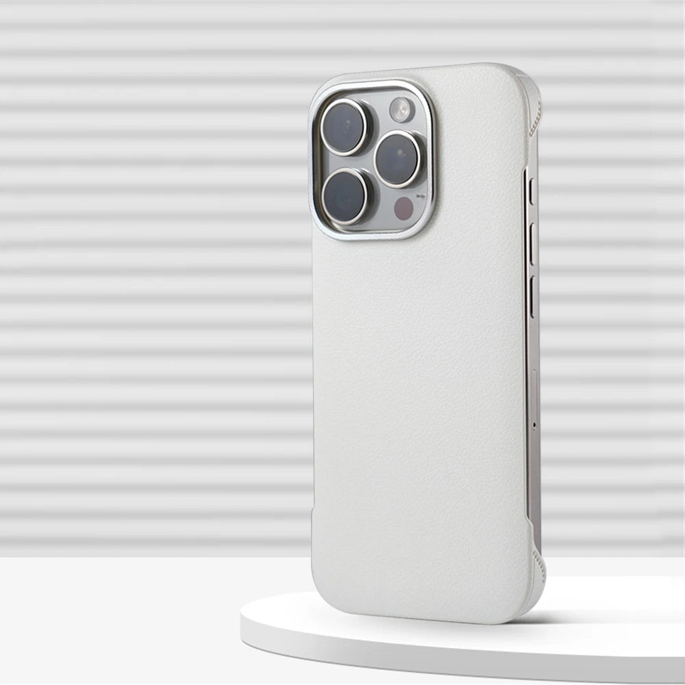 Simple  Ultra Thin Borderless Litchi Grain Case for iPhone