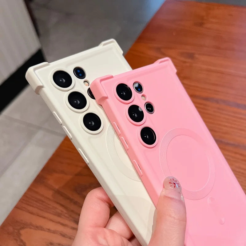 Magsafe Magnetic Shockproof Silicone Soft Case For Samsung