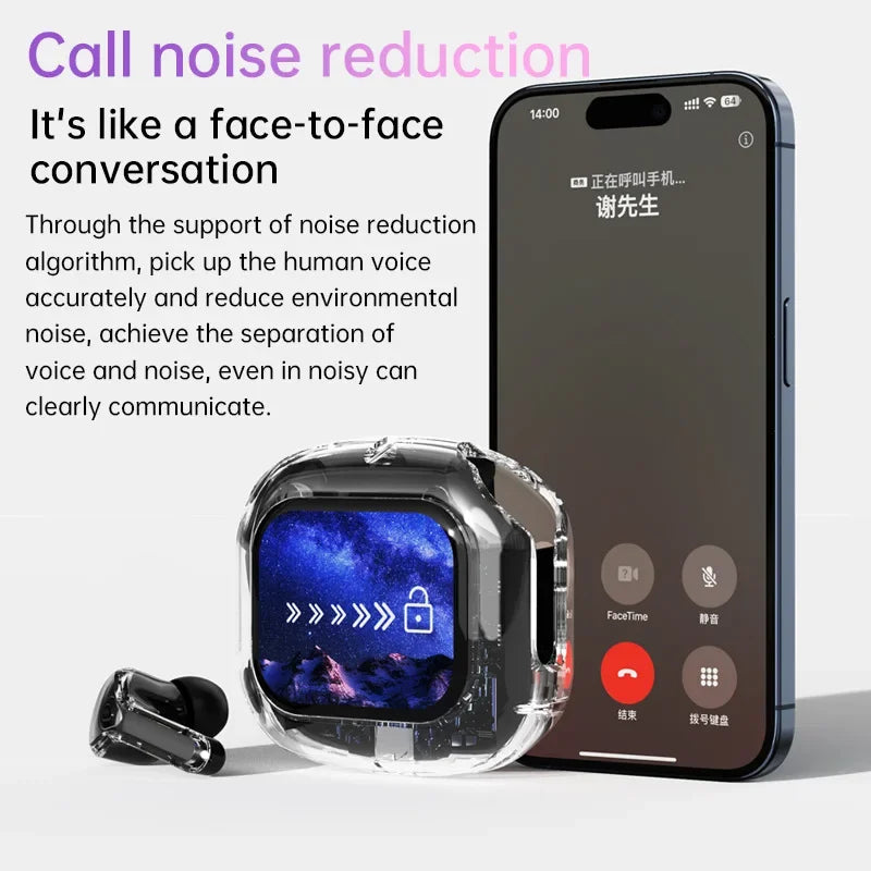 Touchscreen Control Noise Cancelling Bluetooth Headset with Microphone