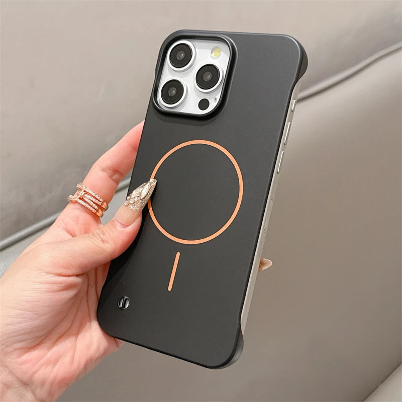 Ultra Thin Frameless Matte Magsafe Magnetic Case For iPhone