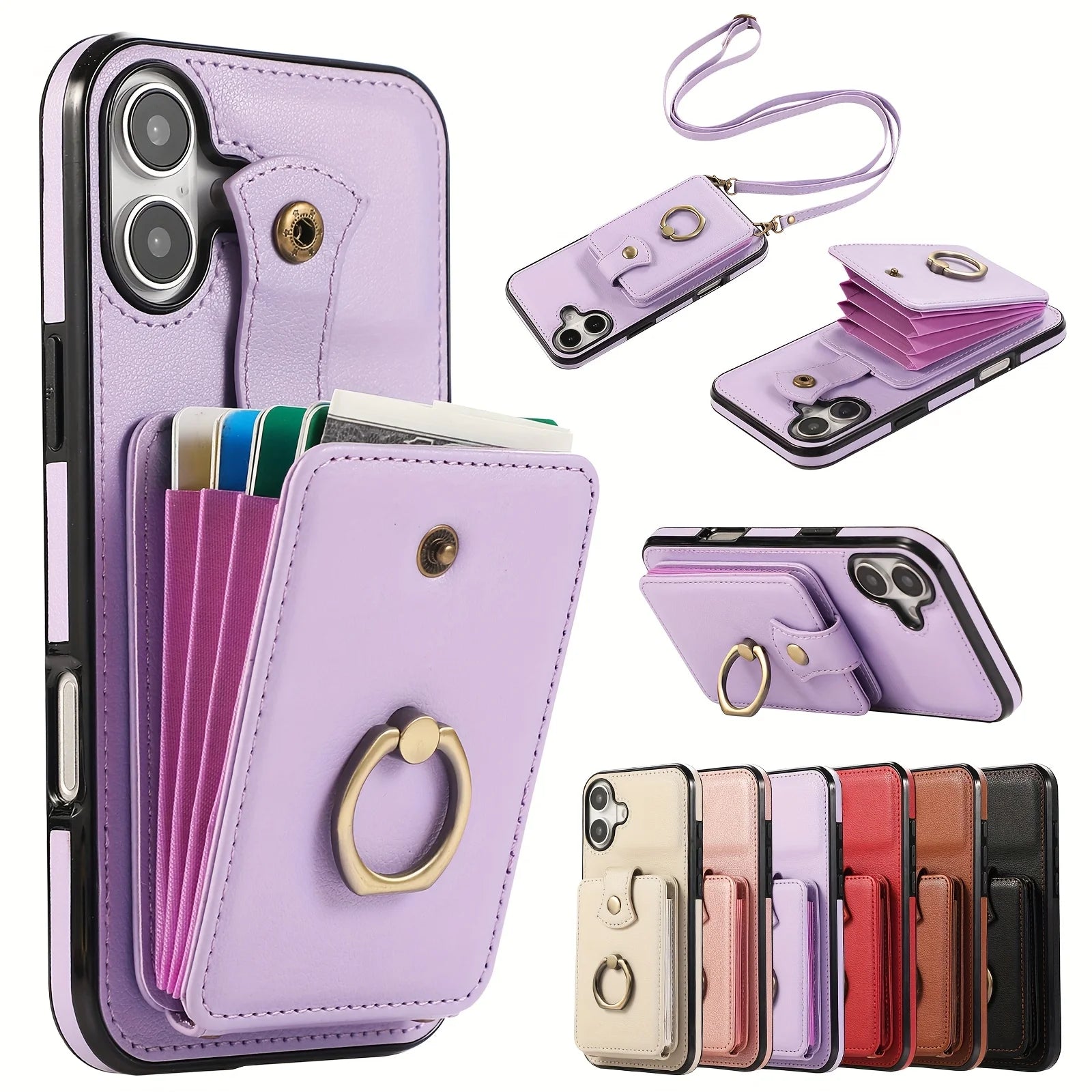 RFID Crossbody Cards Solt Wallet Case for iPhone