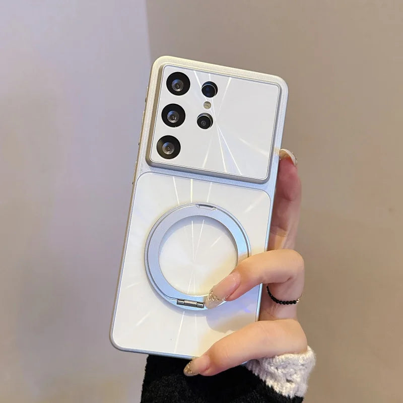 CD-Pattern Magnetic Stand Hard Case For Samsung