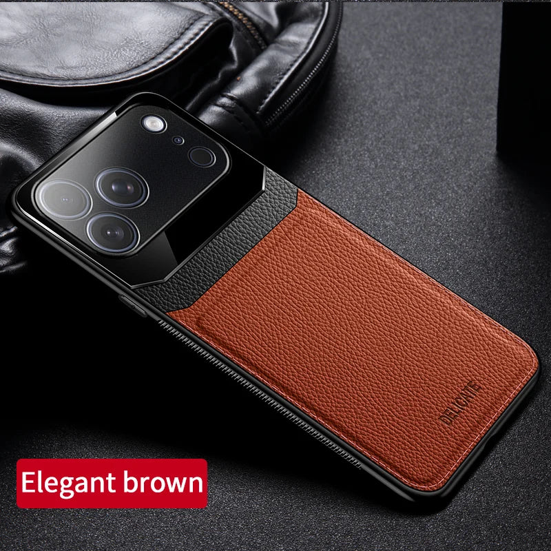 business-style Leather Shockproof case for iPhone