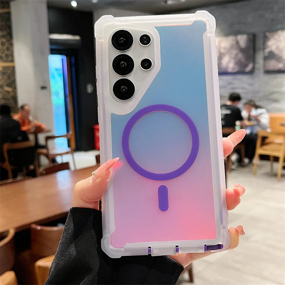 Luxury Shockproof Magnetic Changing Color Case for Samsung