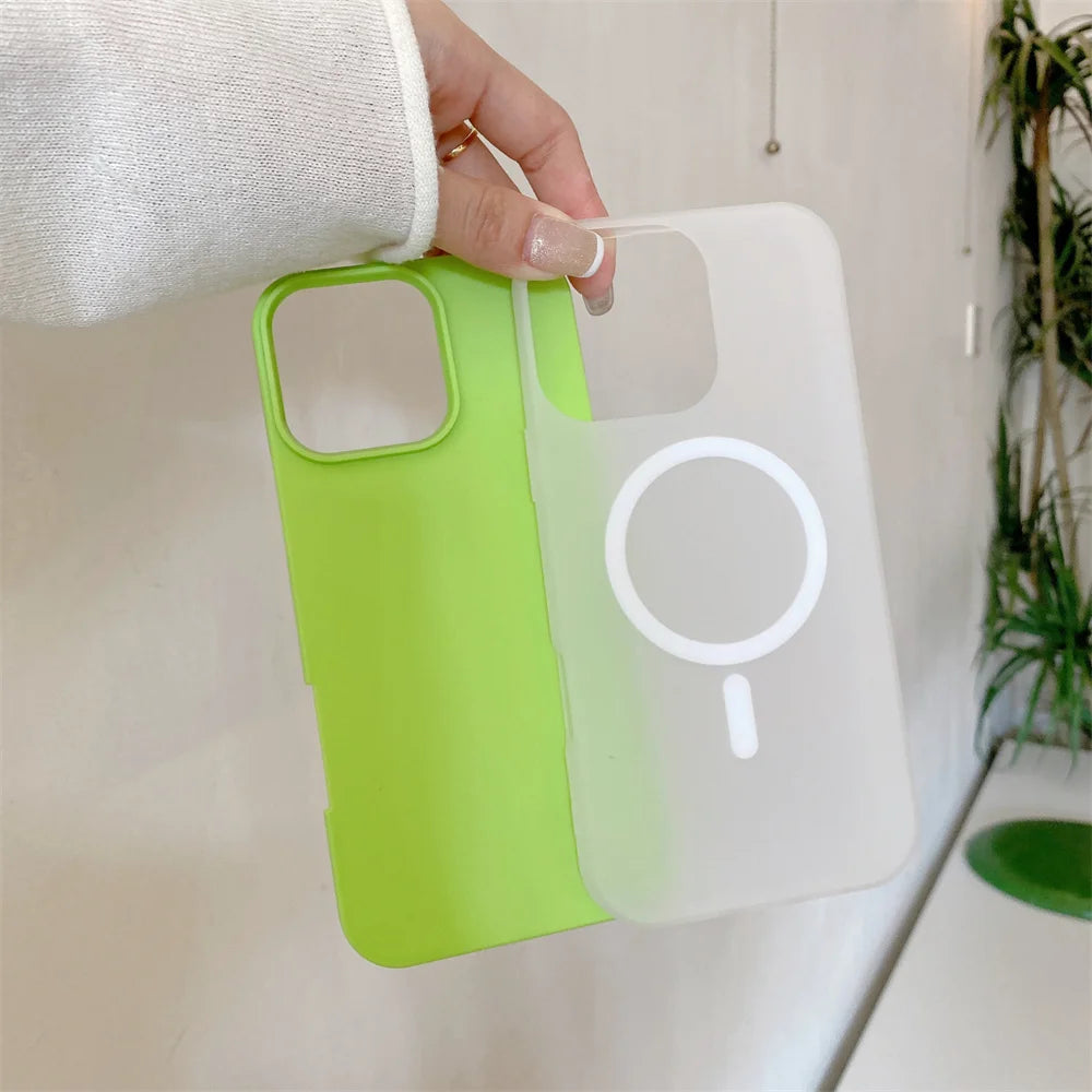 Magsafe Magnetic Frosted Transparent Shockproof Case For iPhone