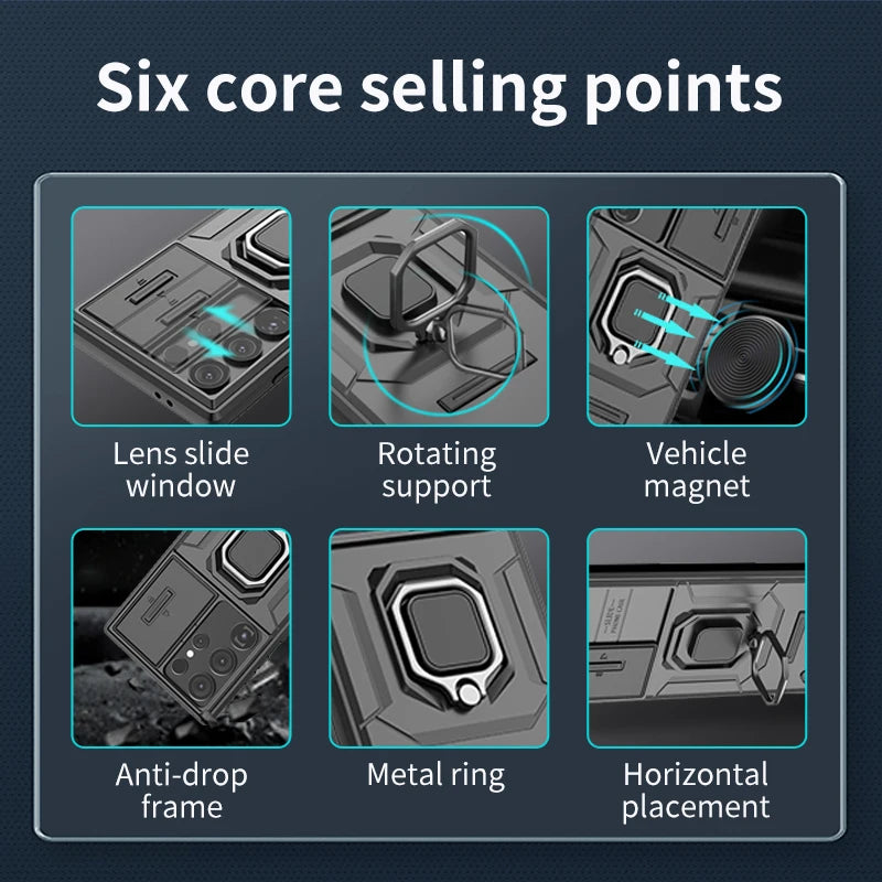 Lens Window Protective Ring Bracket Shockproof Case for Samsung