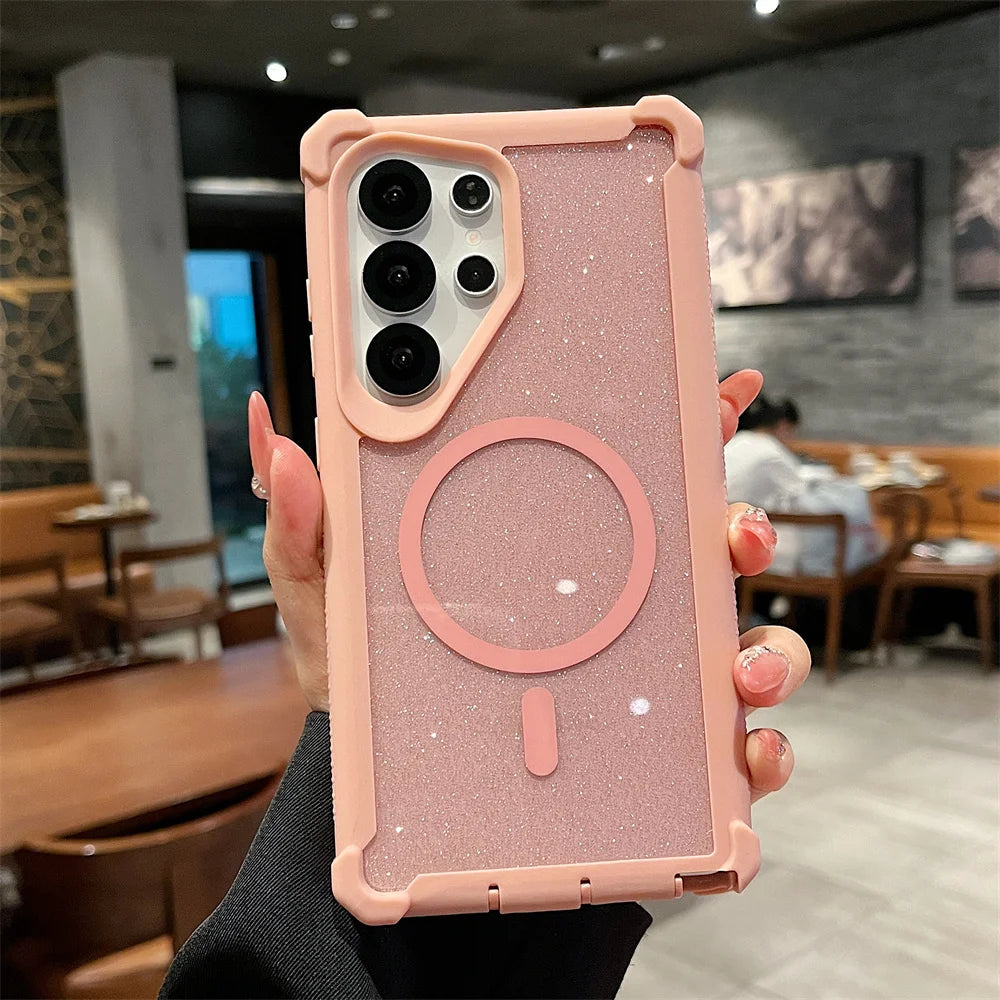 Magsafe Magnetic Glitter Clear Case for Samsung