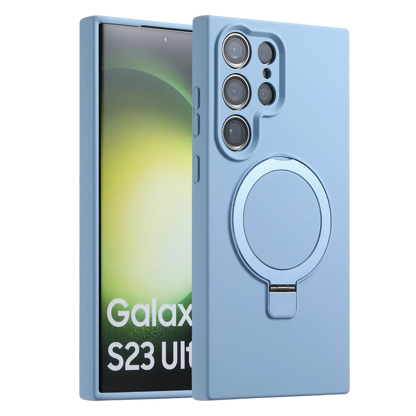 Magnetic Metal Stand Holder Silicone Case For Samsung