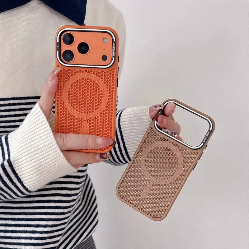 Honeycomb Cooling Magnetic Stand Case for iPhone