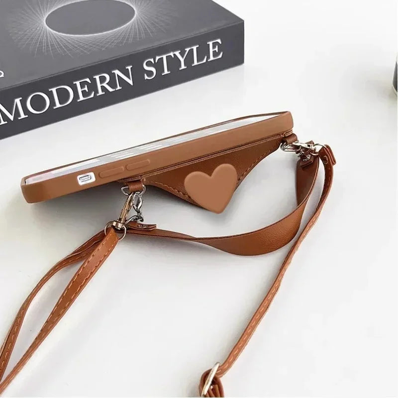 Crossbody Lanyard Strap Card Holder Case for iPhone