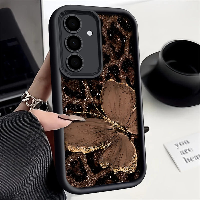 Trendy Favored Leopard Butterfly Case For Samsung