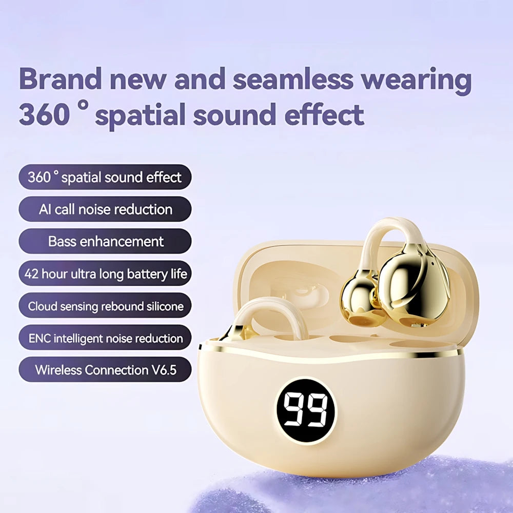 Noise-canceling clip-on music, sports and gaming headphones