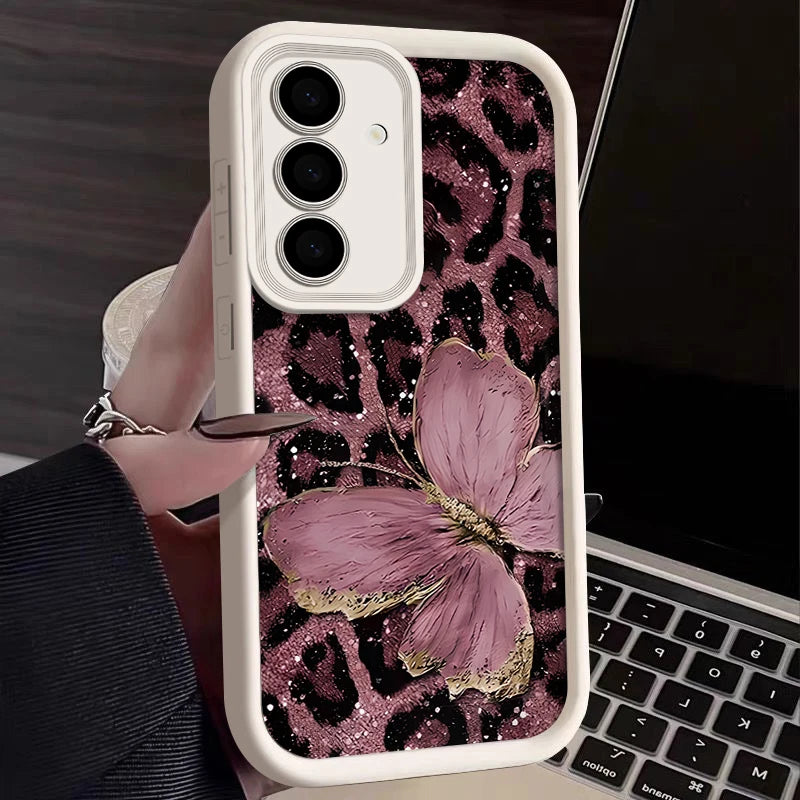 Trendy Favored Leopard Butterfly Case For Samsung