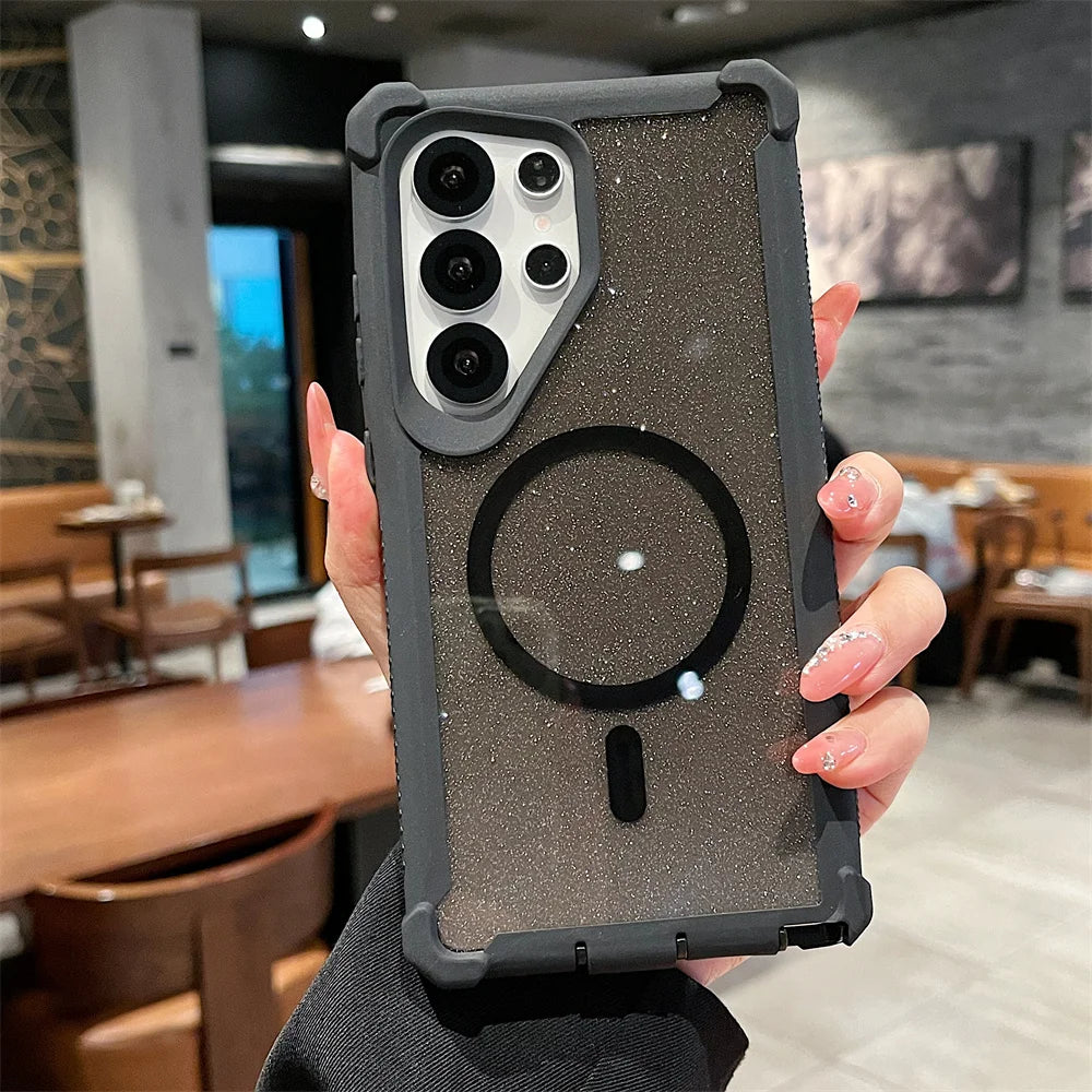 Magsafe Magnetic Glitter Clear Case for Samsung