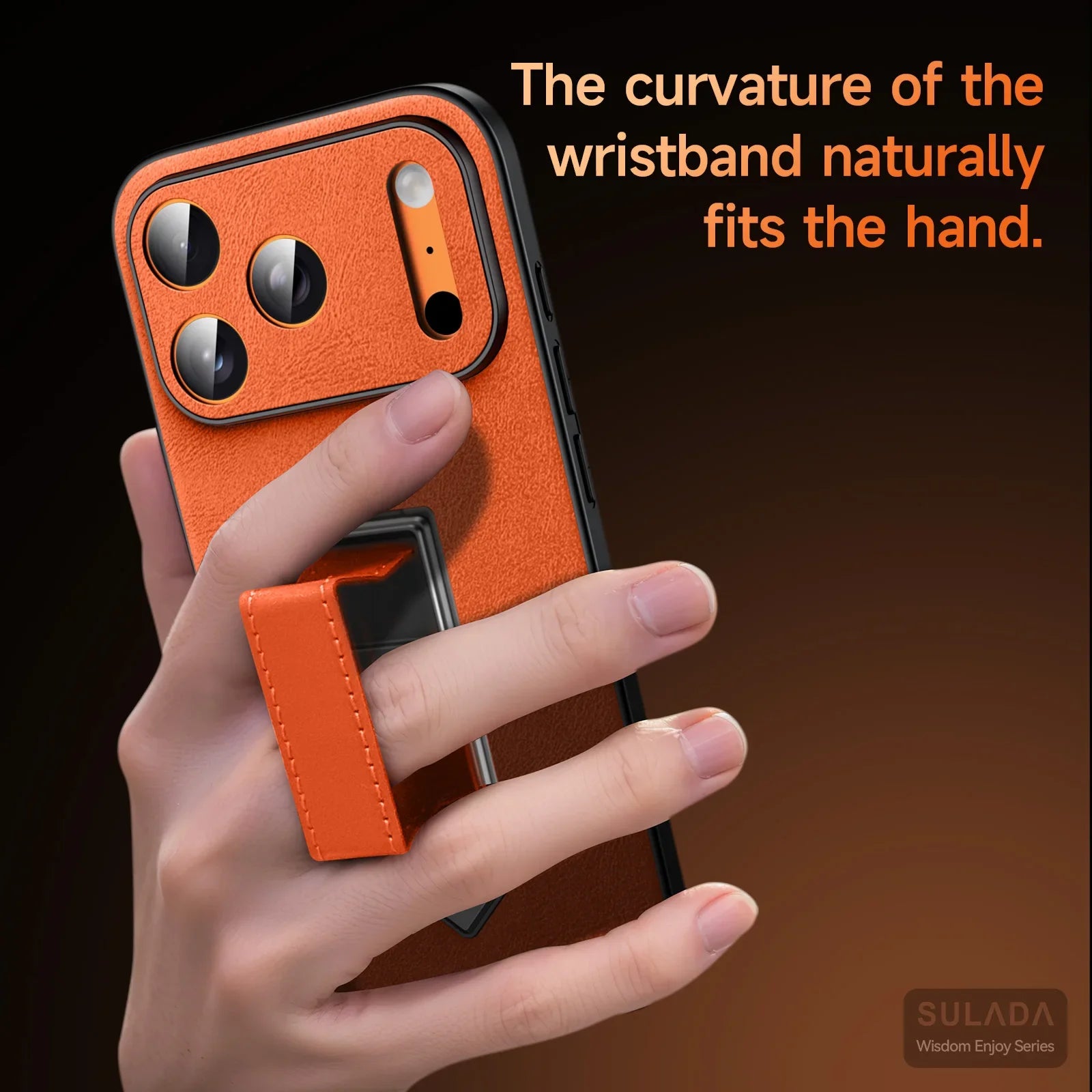 Wrist Strap Folding Stand Thin Leather Case For iphone