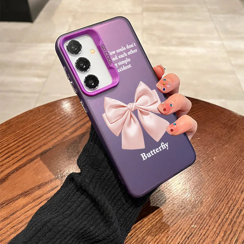 Colorful Bow Anti-fall Phone Case For Samsung