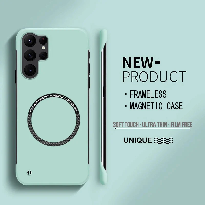 Ultra Slim Frameless   Magnetic  Charger  Case For Samsung  