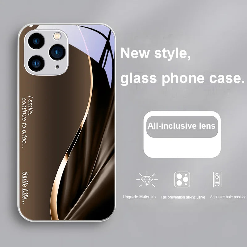 Dazzle Color Flow Tempered glass case for Iphone