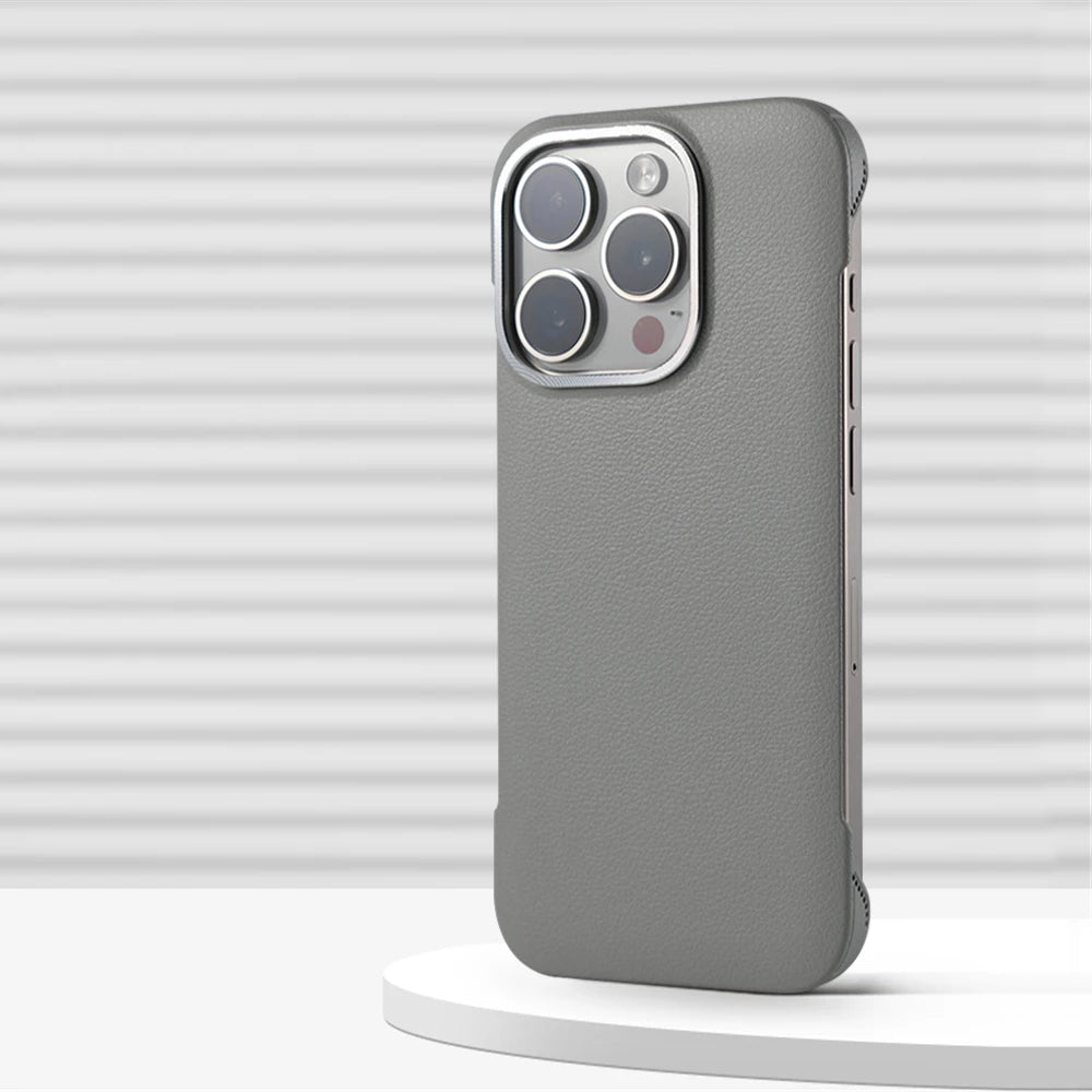 Simple  Ultra Thin Borderless Litchi Grain Case for iPhone