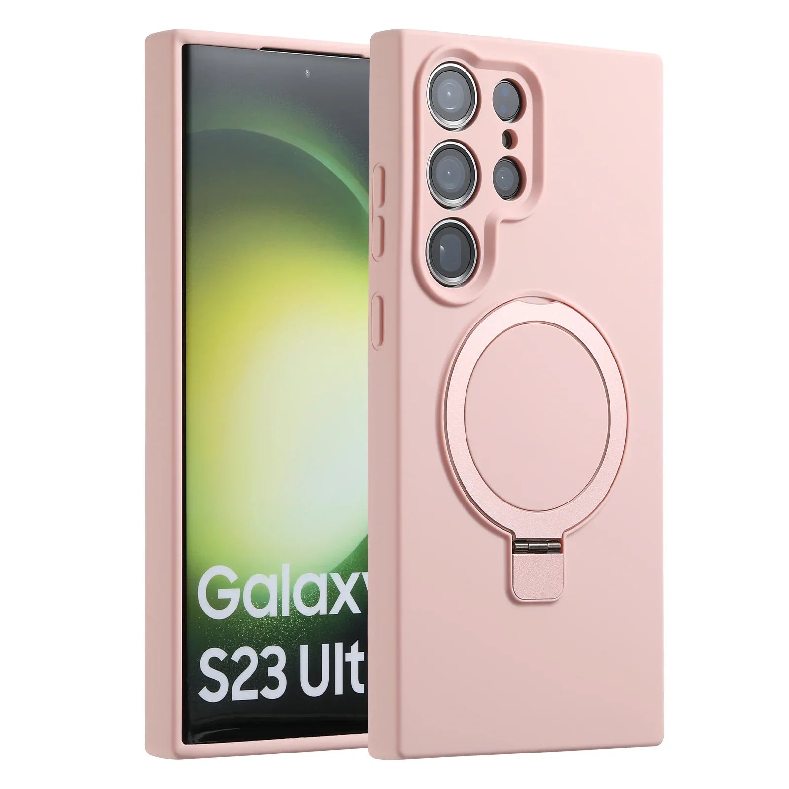 Magnetic Metal Stand Holder Silicone Case For Samsung