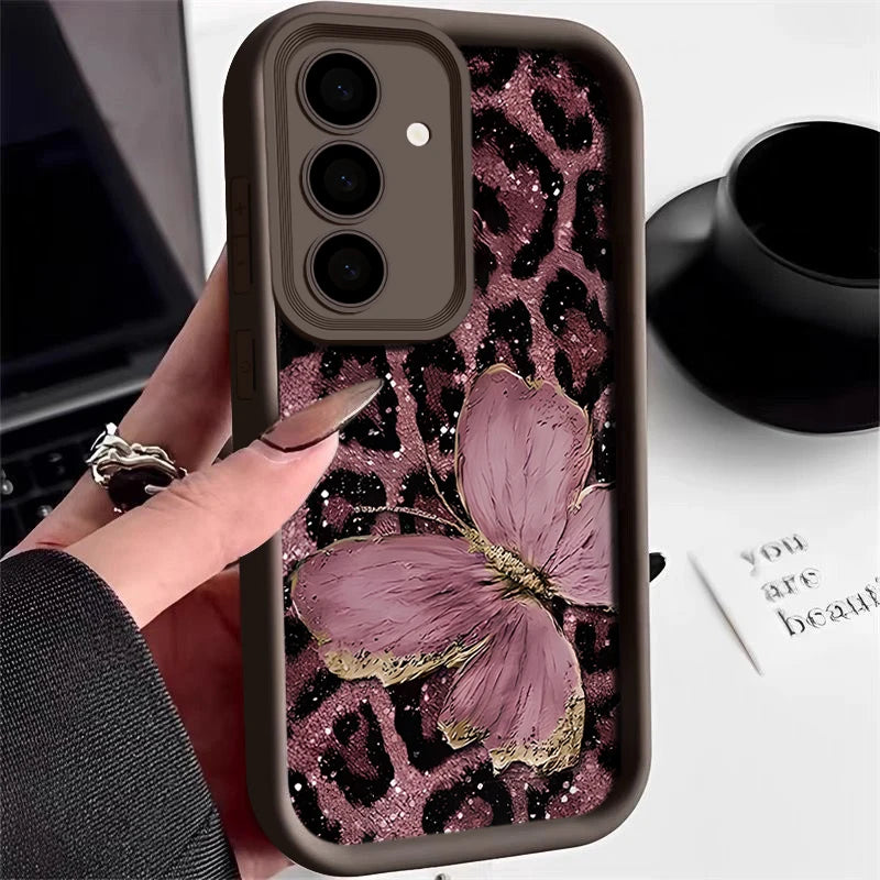 Trendy Favored Leopard Butterfly Case For Samsung