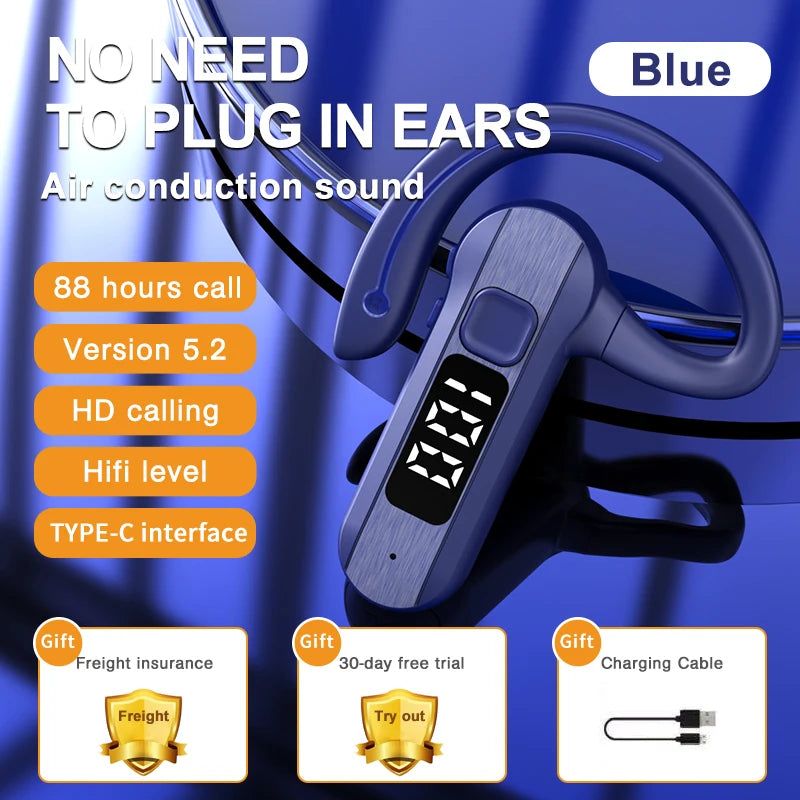New Sports Bluetooth Bone Conduction Noise Cancelling Headphones with Microphone