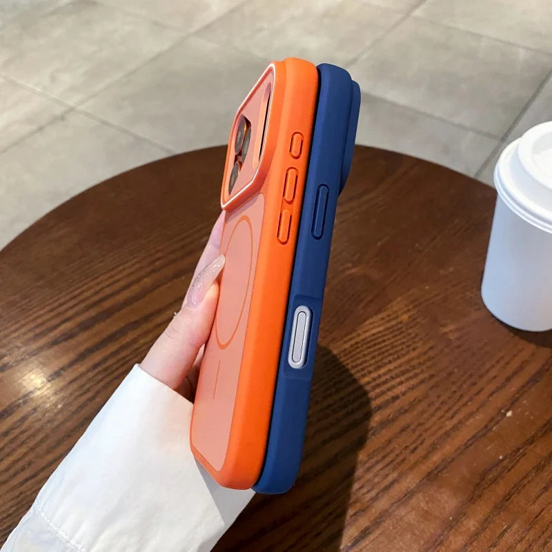 Magsafe Magnetic Soft Silicone Frame Matte Case For iPhone