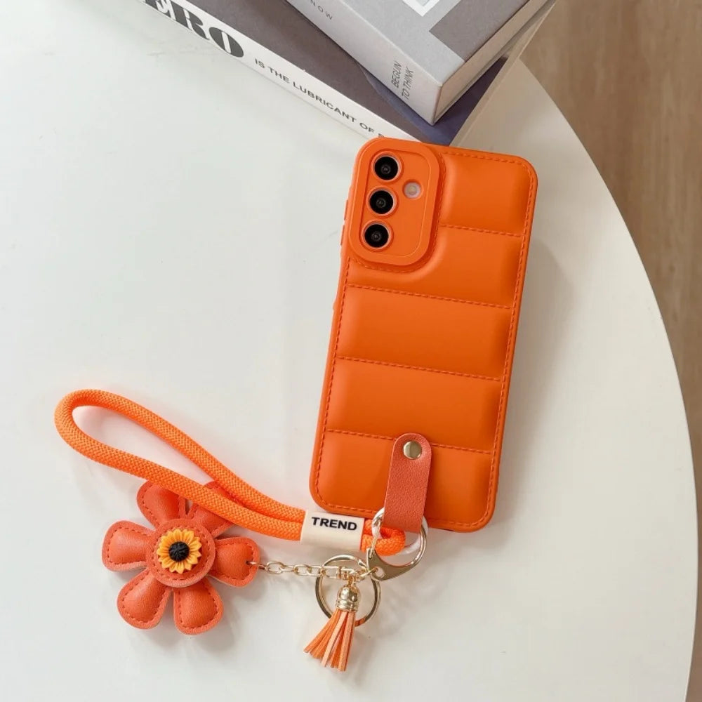 3D Sunflower Wrist Strap Case For Samsung