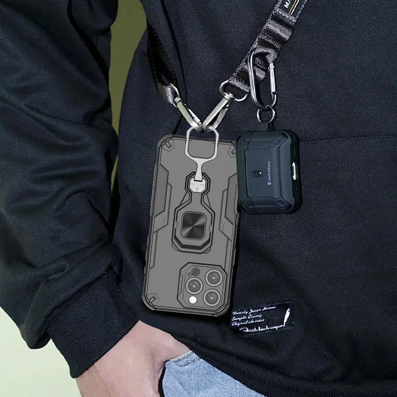 Car magnetic armor bracket case For iPhone