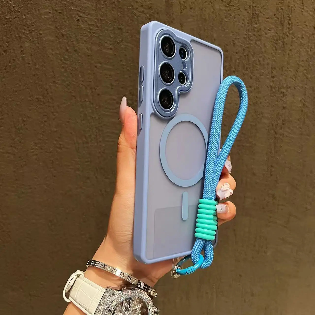 Magsafe Magnetic Matte Lanyard Case For Samsung