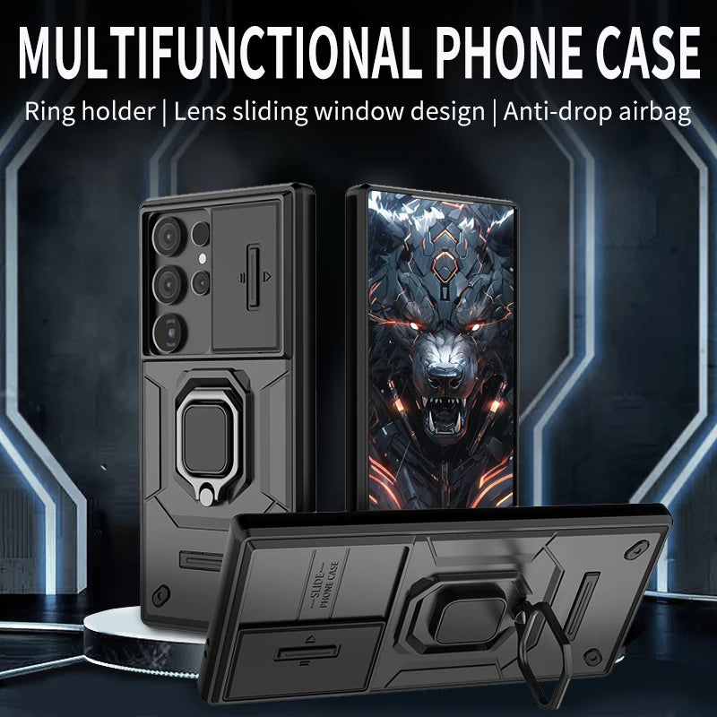 Lens Window Protective Ring Bracket Shockproof Case for Samsung