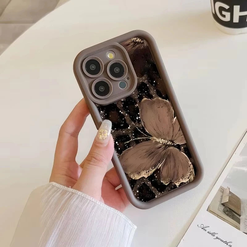 Trendy Favored Leopard Butterfly Case For iPhone