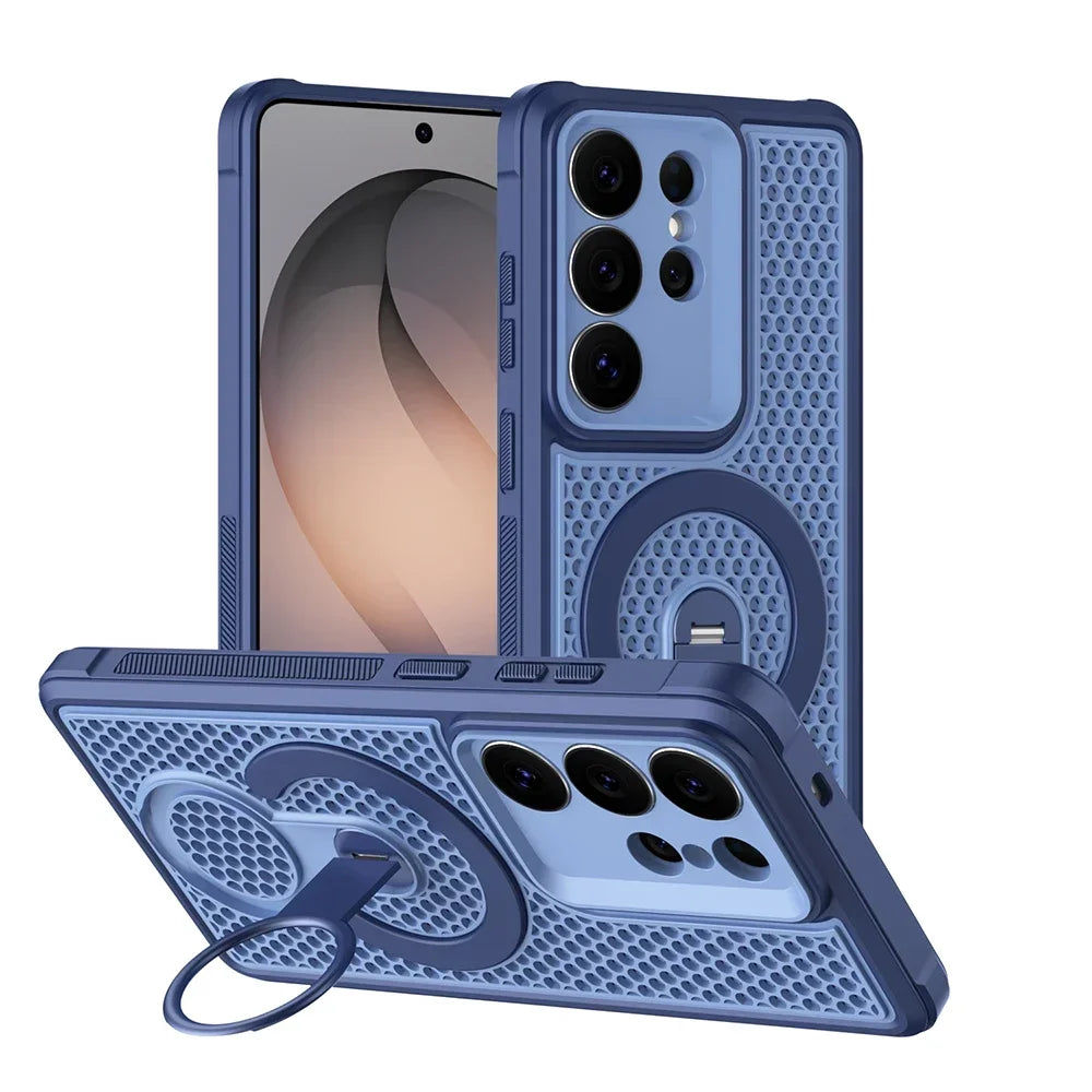 Honeycomb Cooling Magnetic Kickstand Case for Samsung