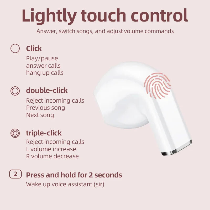 Bluetooth Wireless Earbuds—Rotating Heart-Shaped Charging Case