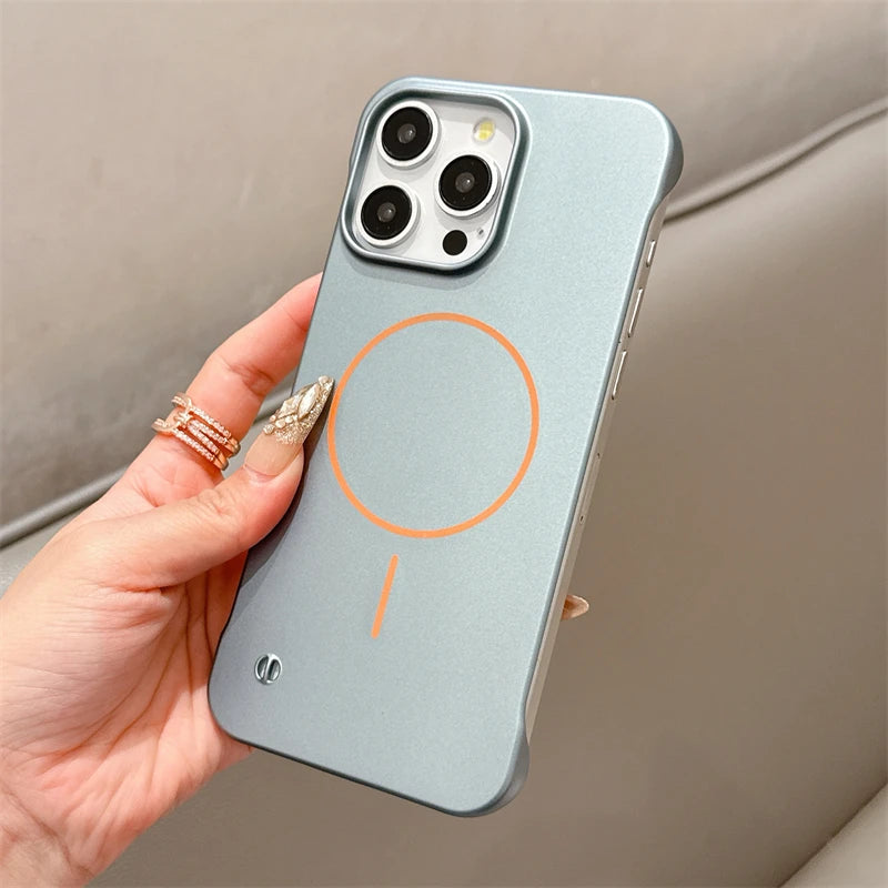 Ultra Thin Frameless Matte Magsafe Magnetic Case For iPhone