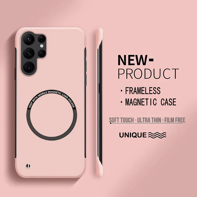 Ultra Slim Frameless   Magnetic  Charger  Case For Samsung  