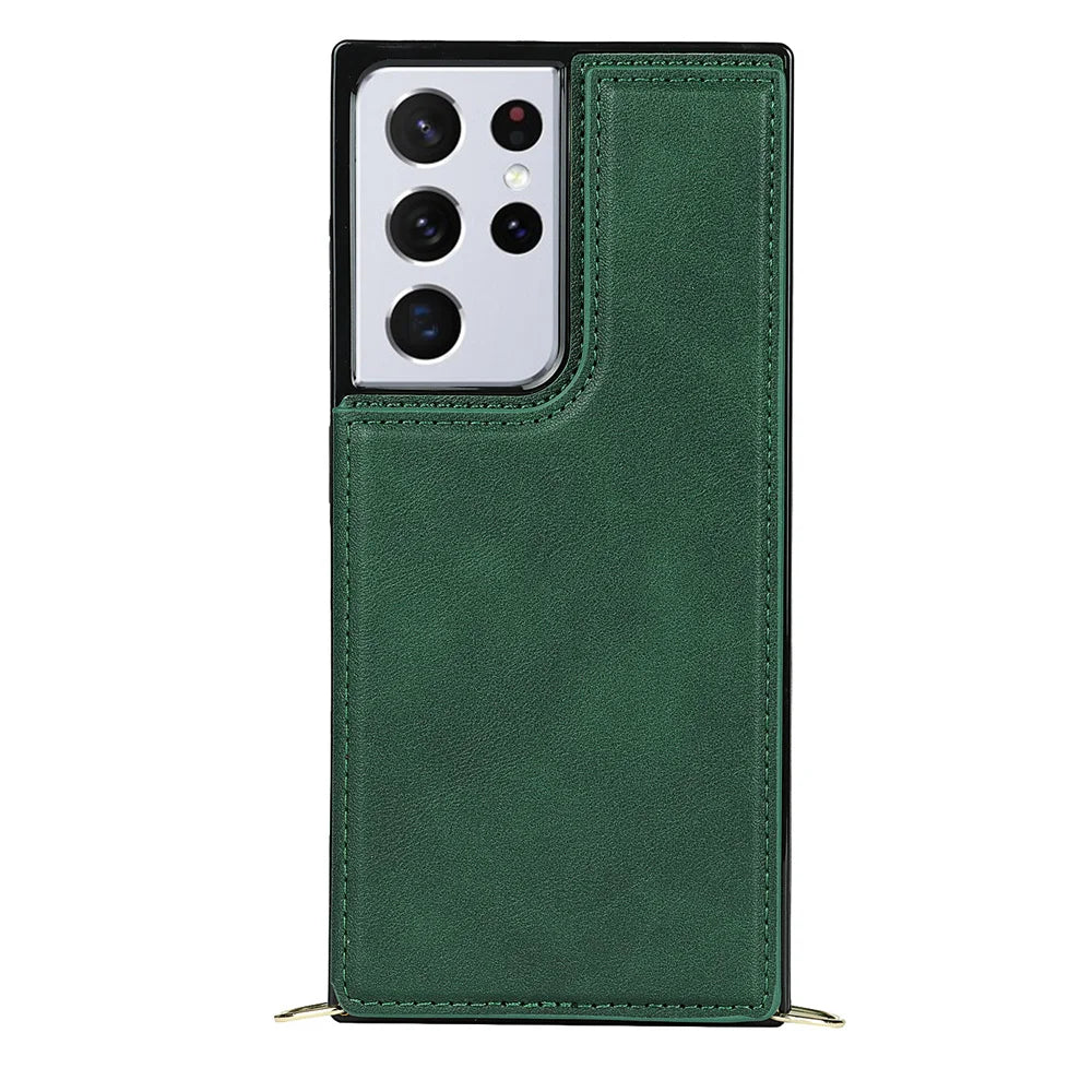 Crossbody Multi Card Slot Wallet Leather  Case for Samsung