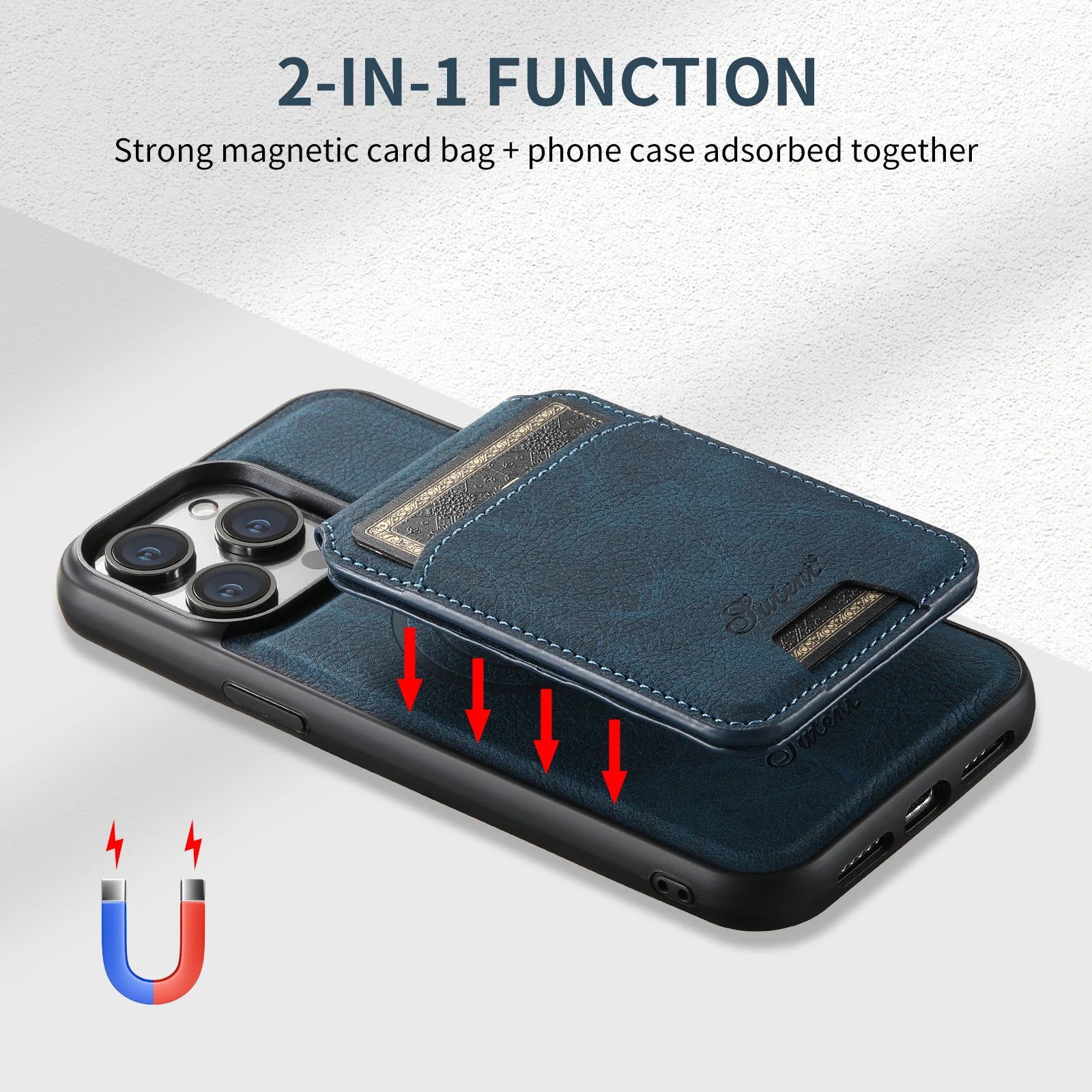 Magnetic Card Slot  Wallet Luxury Leather Cases For iPhone