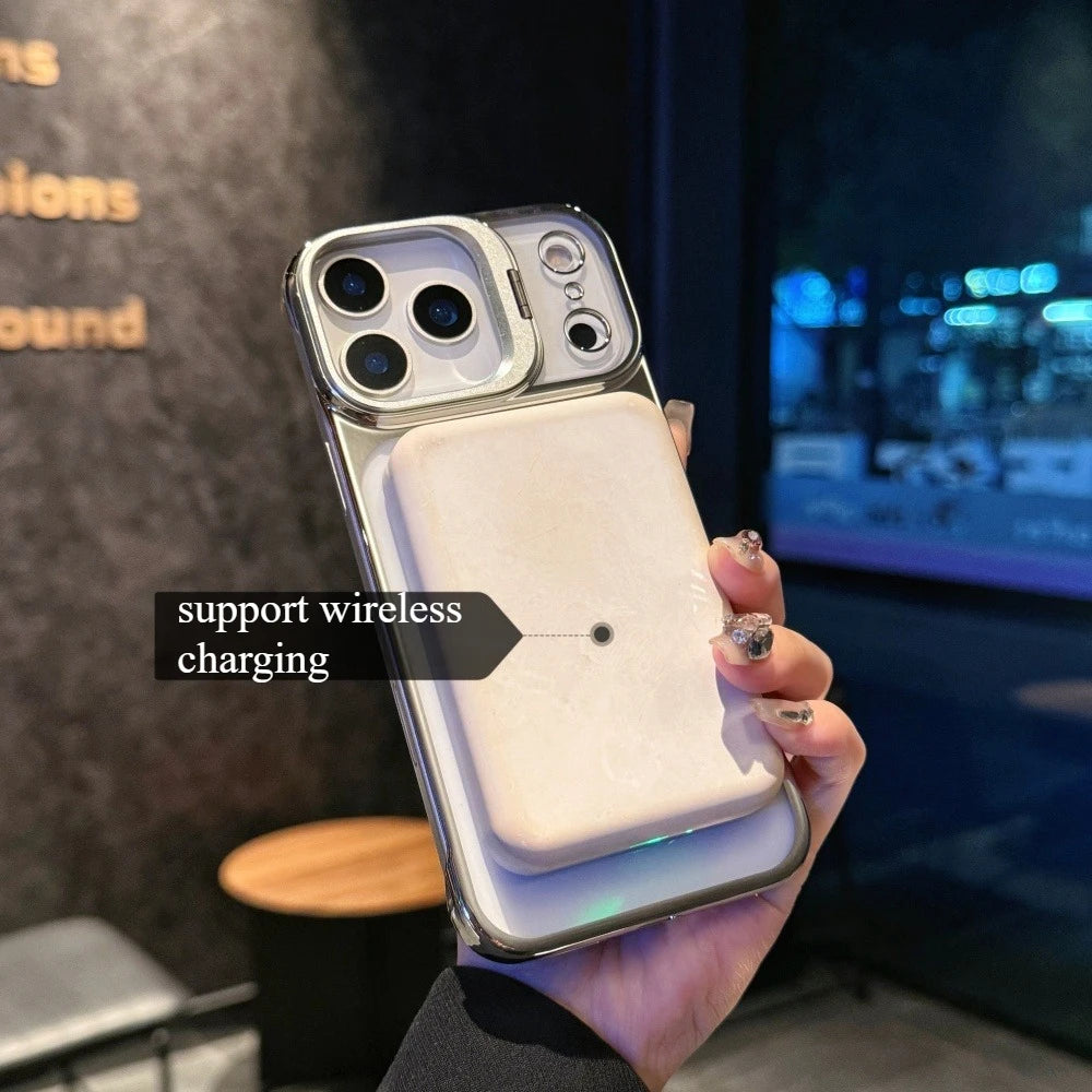 Ultra Thin Magnetic Borderless Camera Bracket Case for iPhone