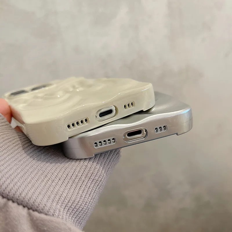 Ins 3D Fold Butterfly Glossy Case For iPhone