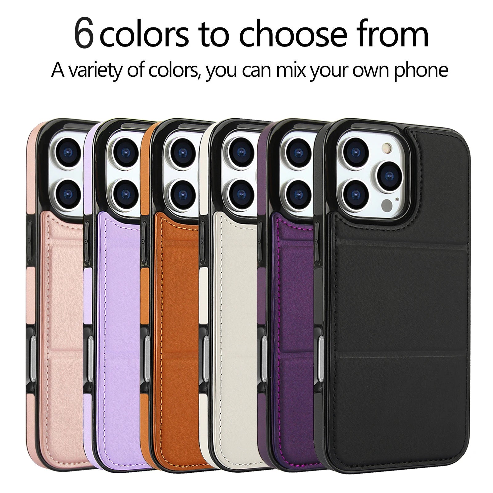 Vertical Triple Fold Stand Cards Solt Wallet Leather Case For iPhone