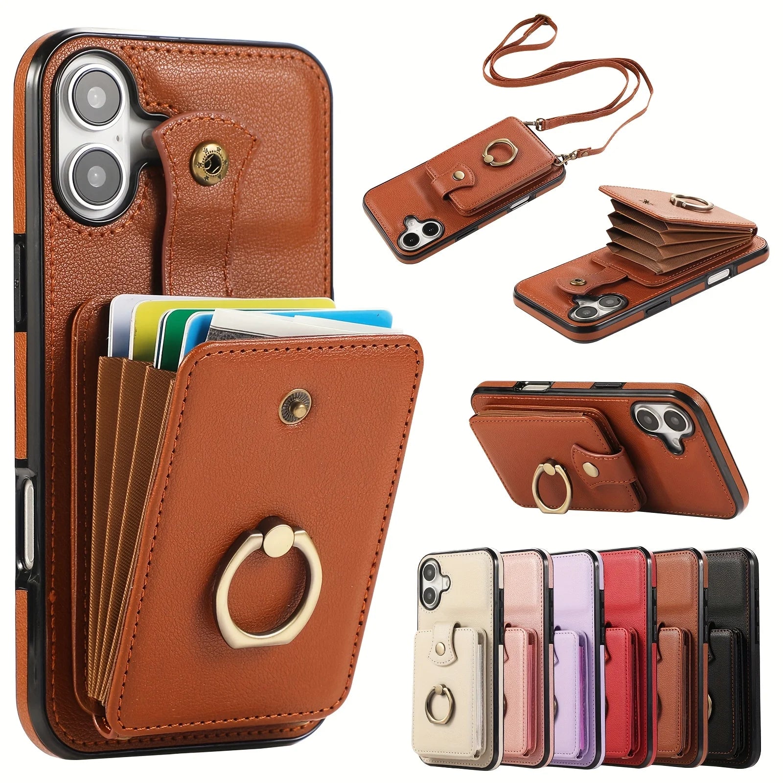 RFID Crossbody Cards Solt Wallet Case for iPhone