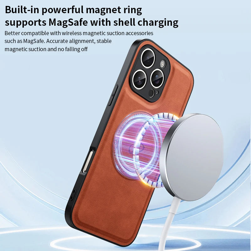 Magsafe Magnetic Leather Case for iPhone