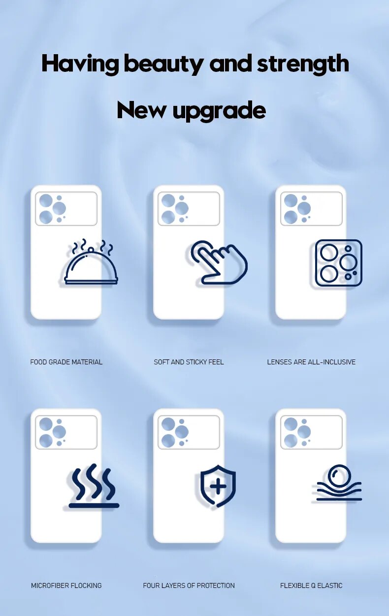 Square Liquid Silicone Case for iPhone