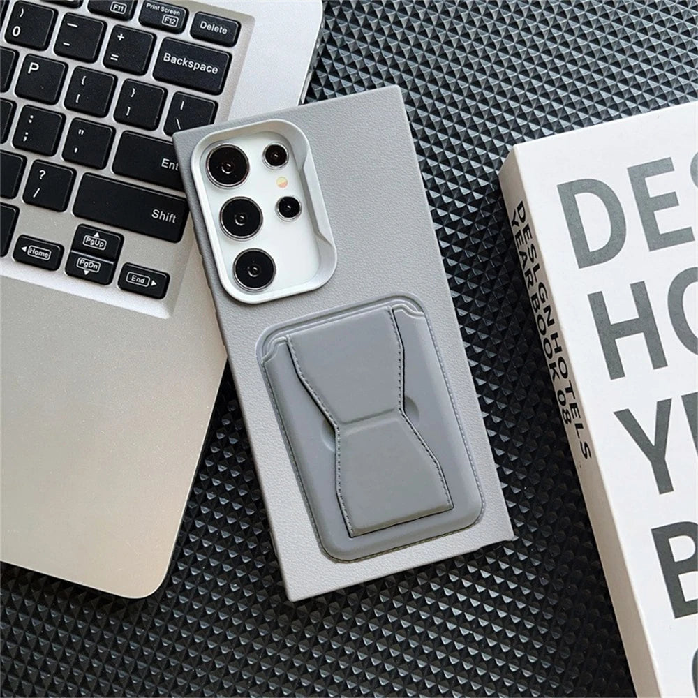 Leather Cards Slot Wallet Stand Case For Samsung