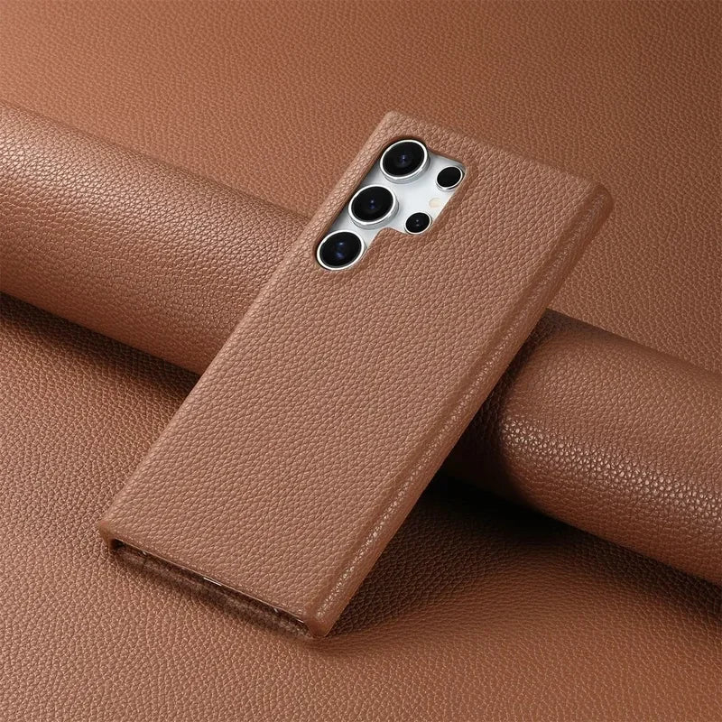 Litchi pattern leather case for Samsung